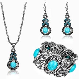 Vintage Turquoise 3pcs/Set Fine
Jewelry For Women Girls